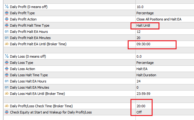 This picture shows example of how MT4/5 EA manages daily profit until some time