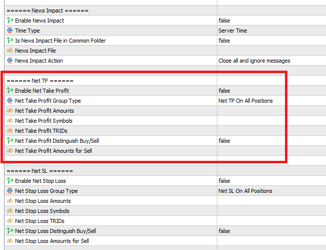 Net TP Settings on Trading Router MT4/5 EA